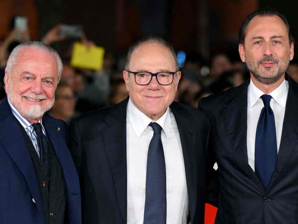 Luigi De Laurentiis con papà Aurelio e Carlo Verdone