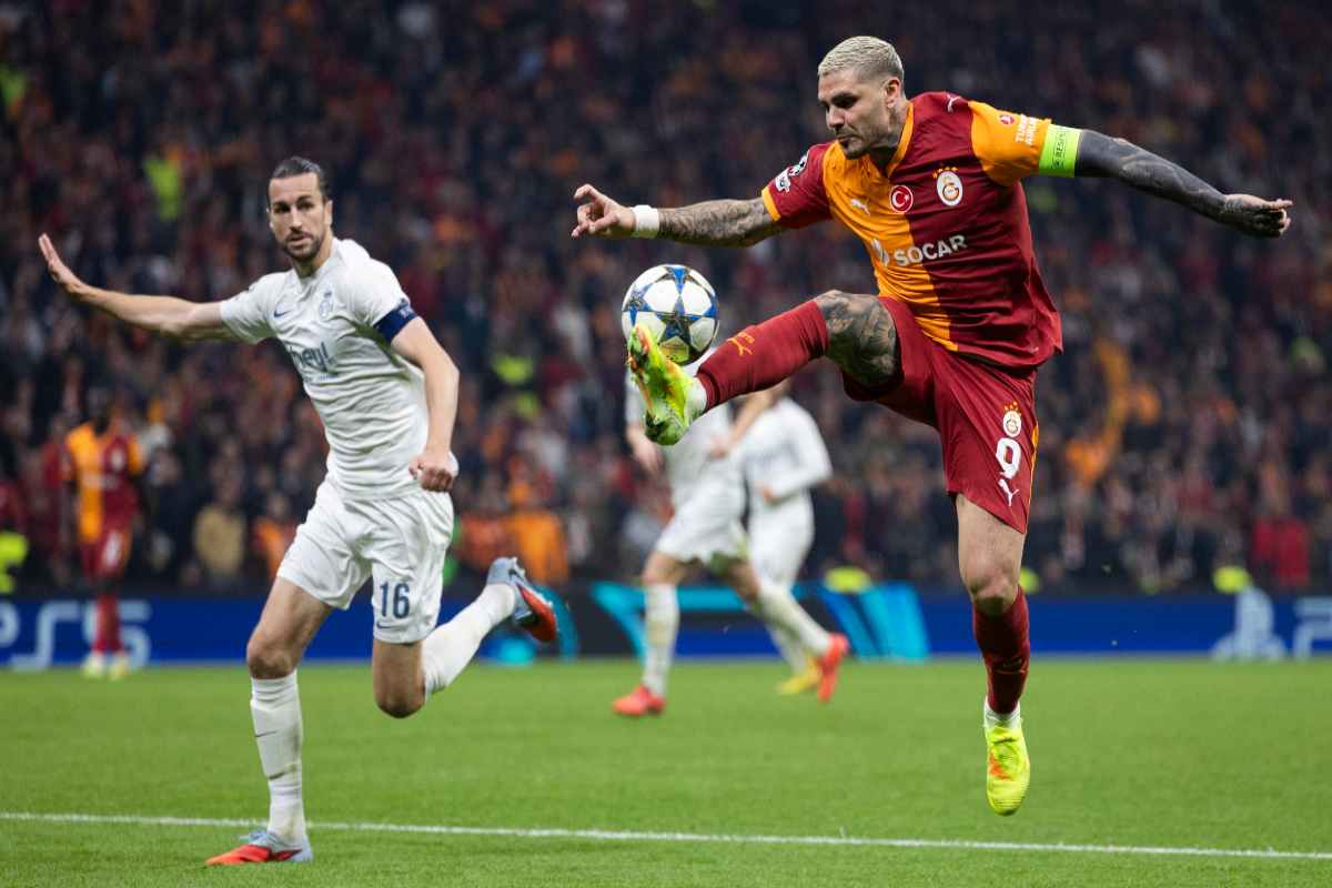 Mauro Icardi in azione con il Galatasaray